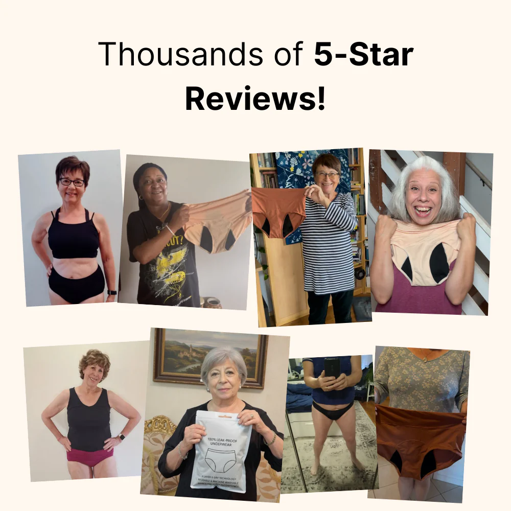 curverapro 100% Leak-Proof Underwear That Won't Let You Down for Women 60+ (4-Pack)