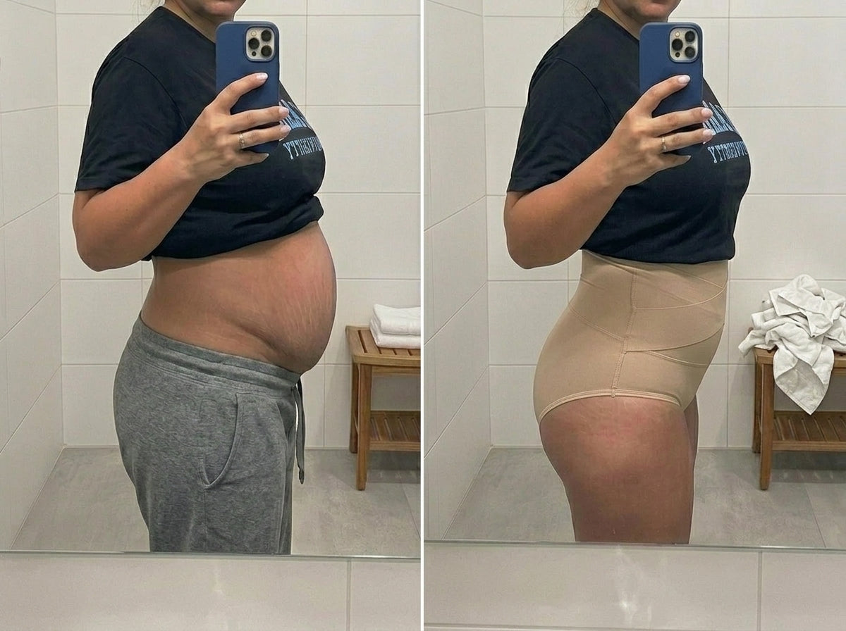 Before after postpartum belly Curverapro
